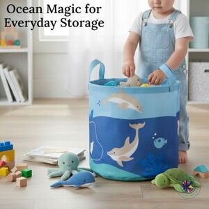 IKEA BLÅVINGAD Storage Bag – Ocean Animals Print, Recycled & Kid‑Friendly